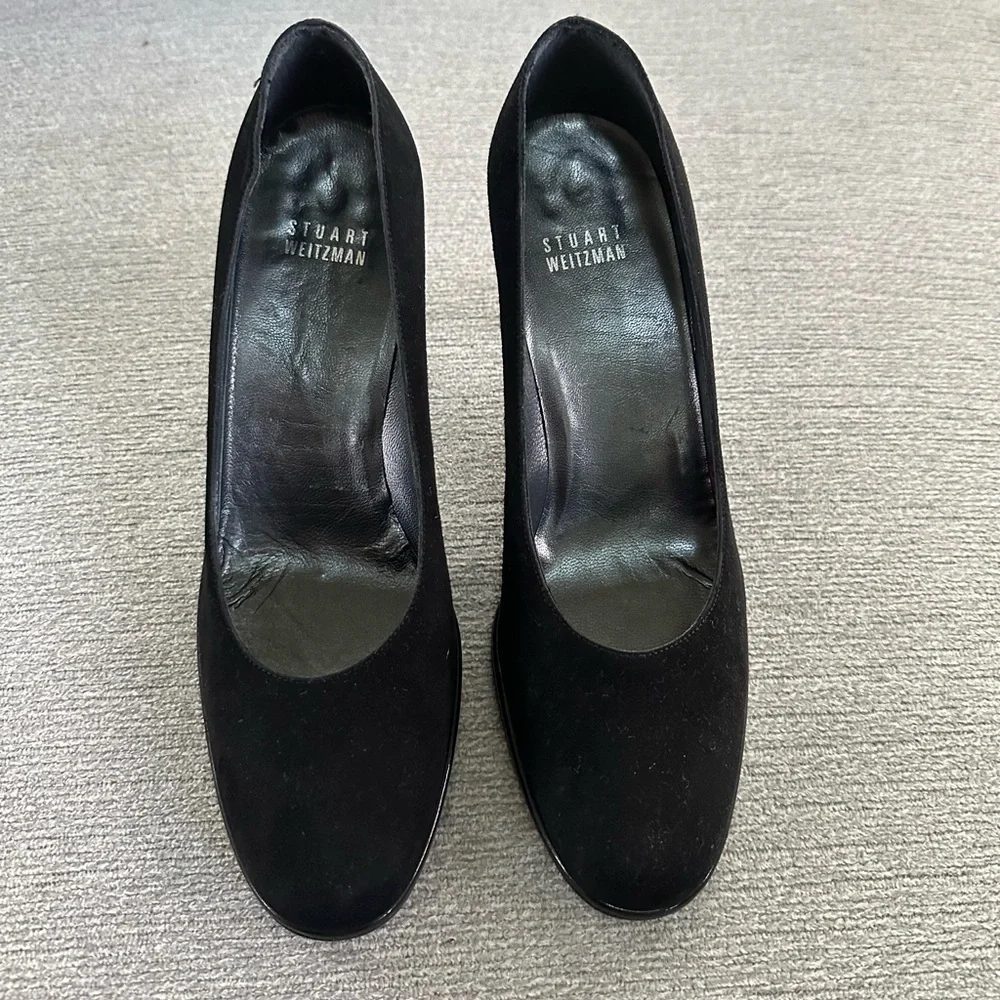 NEW Stuart Weitzman Black Suede Platform Stiletto Pumps Size 7m